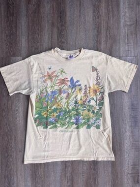 Vintage 90’s California Wildflowers T-Shirt - size Large single stitch